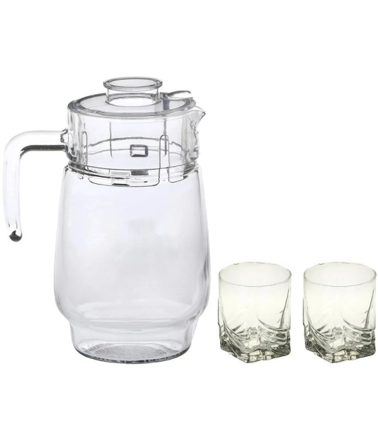 Somil Jug & Glass Set- A19 Glass Jug and Glass Combo 1750 mL - Transparent