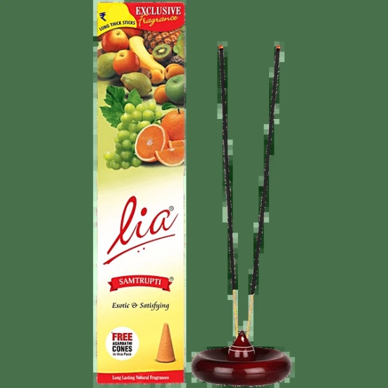 Lia Samtrupti Incense Stick/Agarbatti - Provides Long-Lasting Fragrance, 90 Gm (74 Pcs)