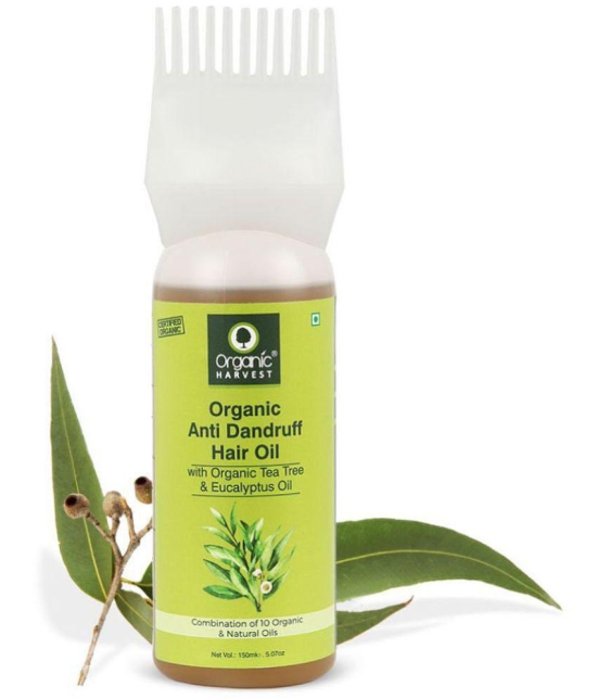 Organic Harvest Anti Dandruff Hair Oil, Infused with Organic Tea Tree and Eucalyptus Oil, Enriched with Combination of 10 Organic Natural Oils - 150ml