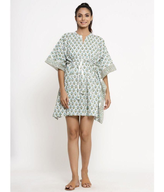 KIPEK - White Cotton Womens Nightwear Kaftan ( Pack of 1 ) - None