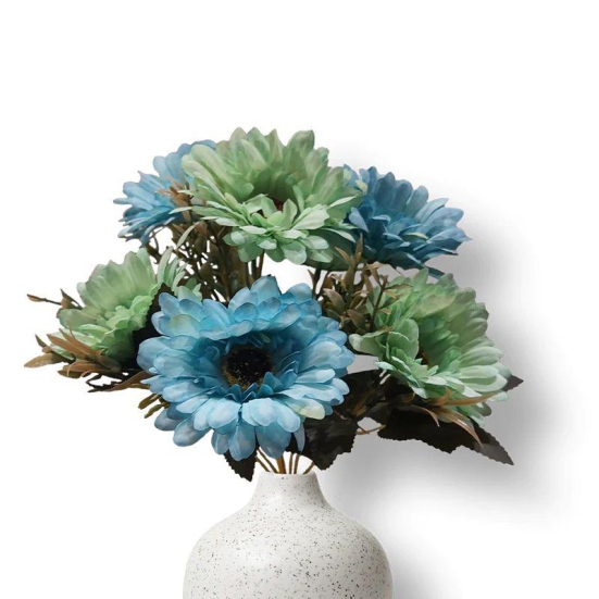 Gerbera Artificial Flowers Blue-Green