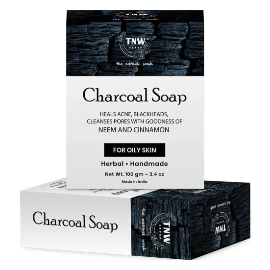 Charcoal Soap - Handmade Soap For Face & Body ( Paraben/ Sulphate/ Dye/ Silicon Free) 100g