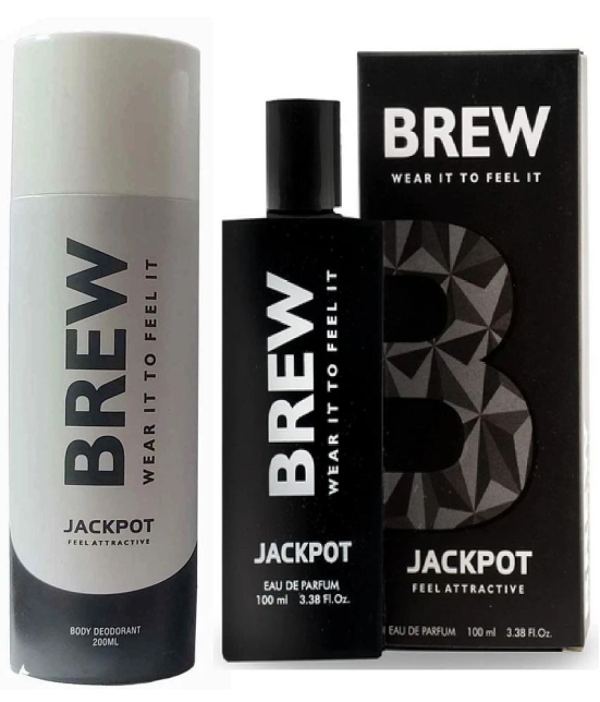 Brew - JACKPOT DEODORANT AND PERFUME Eau De Parfum (EDP) For Unisex 300ML ( Pack of 2 )