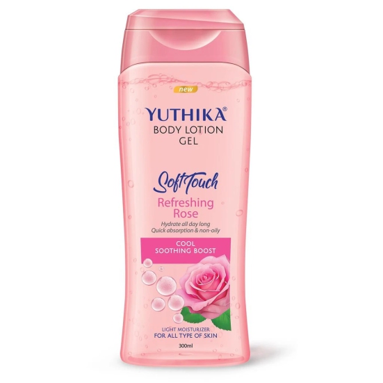 Yuthika Body Lotion Gel Refreshing Rose 300ml, Gel Body Lotion for Summer, Winter Rose Body Lotion Moisturizer