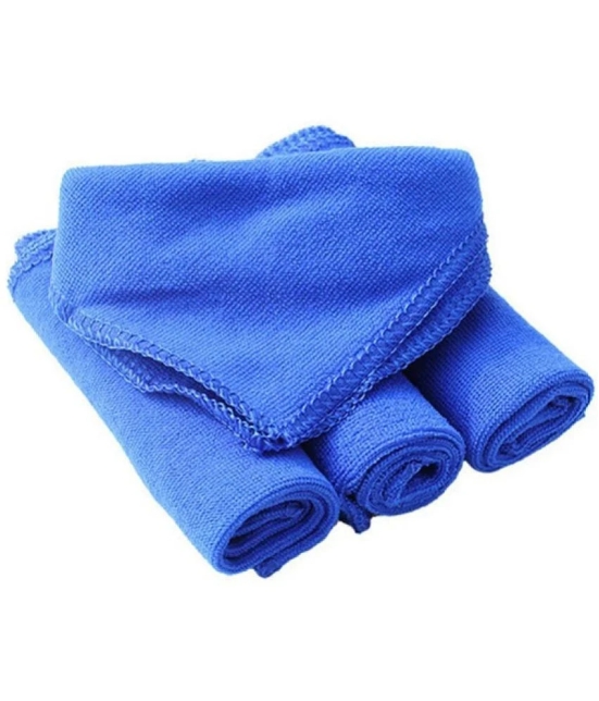 HOMETALES - Blue 250 GSM Microfiber Cloth For Automobile ( Pack of 4 )