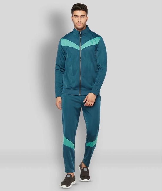 Glito - Blue Polyester Regular Fit Colorblock Mens Sports Tracksuit ( Pack of 1 ) - S