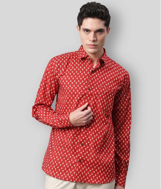 Millennial Men - Red Cotton Regular Fit Mens Casual Shirt (Pack of 1 ) - None