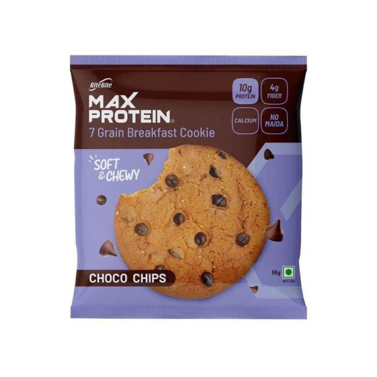 RiteBite Max Protein 7 Grain Breakfast Cookie Choco Chips 55G