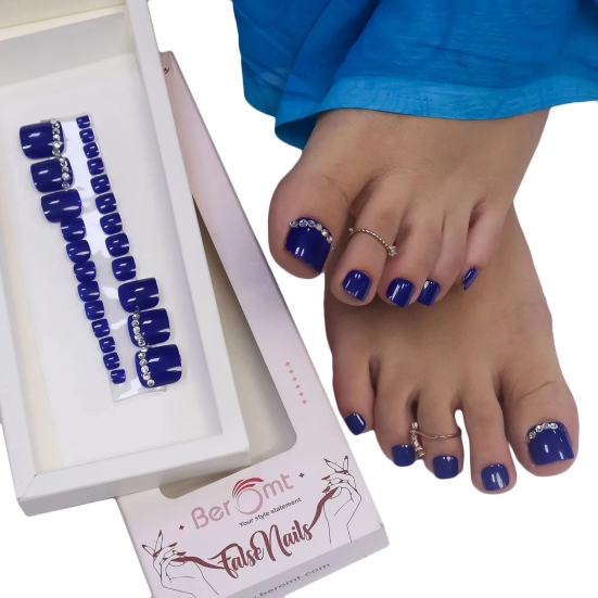 SHINY TOE NAILS (NAIL KIT INCLUDED)-Carbon Blue