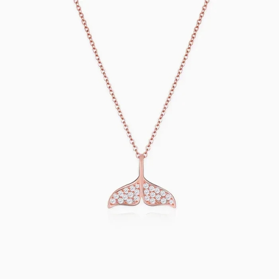 Anushka Sharma Rose Gold Dolphin Tail Necklace with Link Chain