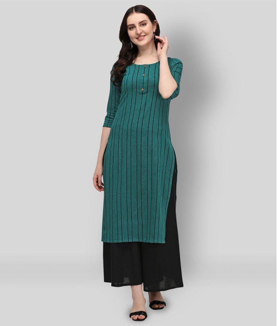 Hritika - Green Cotton Women's Straight Kurti - XL