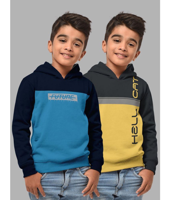 HELLCAT - Multi Color Cotton Blend Boys Sweatshirt ( Pack of 2 ) - None