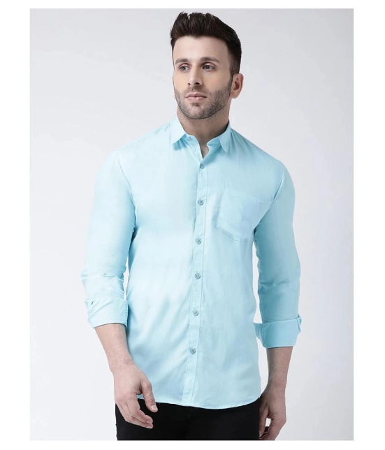 Hangup Cotton Blend Blue Shirt - None