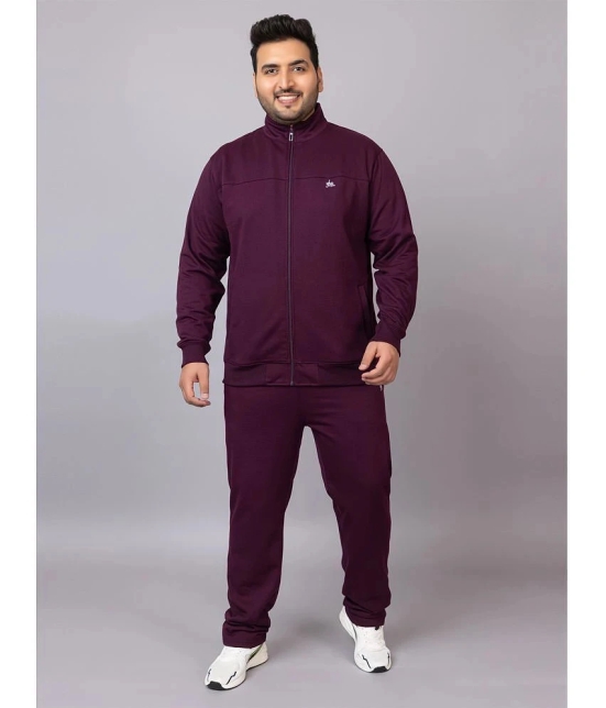 YHA Magenta Fleece Regular Fit Mens Tracksuit ( Pack of 1 ) - None