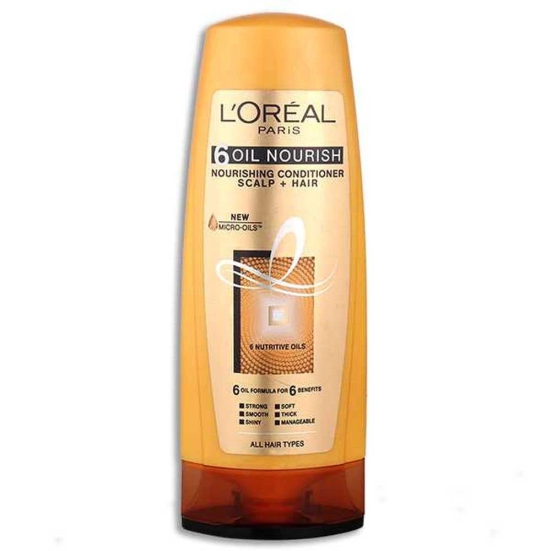 LOreal Paris 6 Oil Nourish Hair Conditioner 175 ml, 6 Oil Formula For 6 Benefits