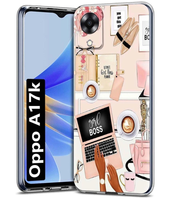 NBOX - Multicolor Printed Back Cover Silicon Compatible For Oppo A17K ( Pack of 1 )