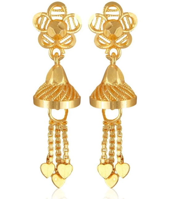 VIVASTRI Golden Jhumki Earrings ( Pack of 1 ) - Golden