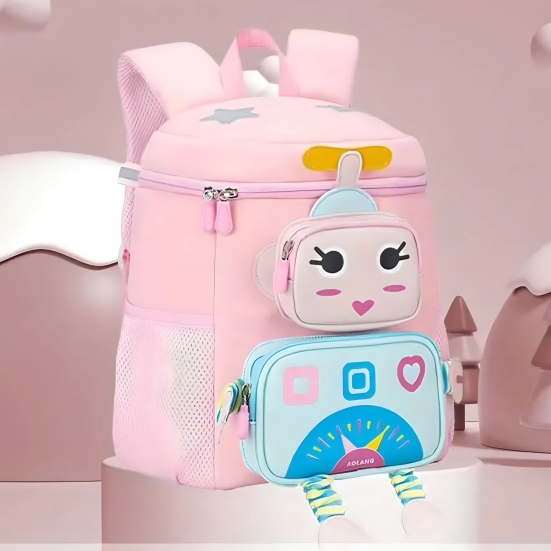 RoboCharm 3D Kids Backpack-Pink