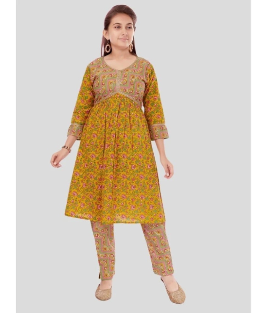 Aarika Yellow Cotton Girls Kurti ( Pack of 1 ) - None