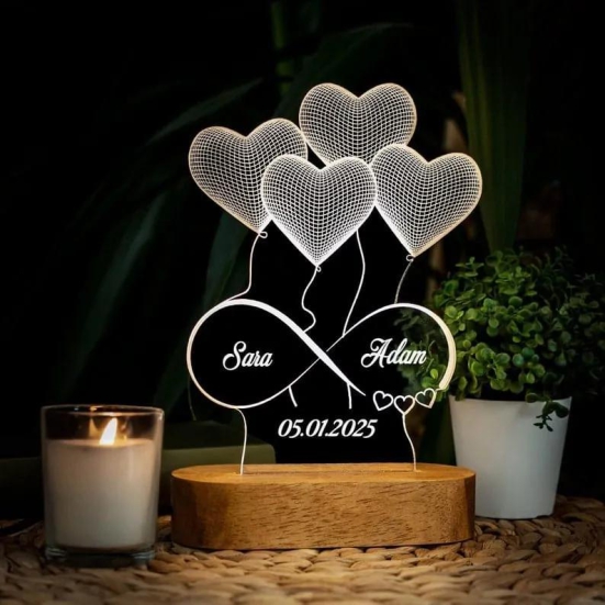 Copy of Personalized 3D Illusion Led Lamp for Anniversary(Preview)-Multicolor