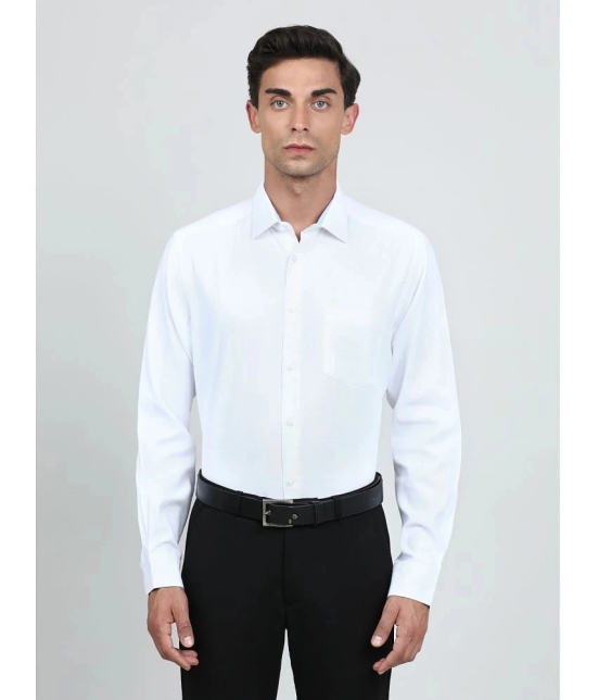 IVOC Cotton Blend Regular Fit Full Sleeves Mens Formal Shirt - White ( Pack of 1 ) - None