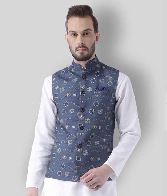 Hangup Multi Cotton Blend Nehru Jacket - None