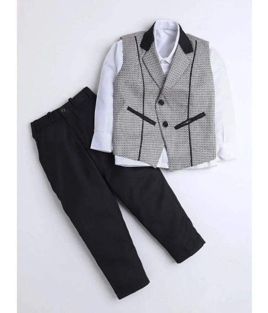 DKGF Fashion - Black Cotton Blend Boys 2 Piece Suit ( Pack of 1 ) - None