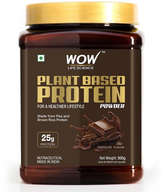 WOW Life Science Plant Protein Powder - Made From Pea & Brown Rice Protein -chocolate Flavour