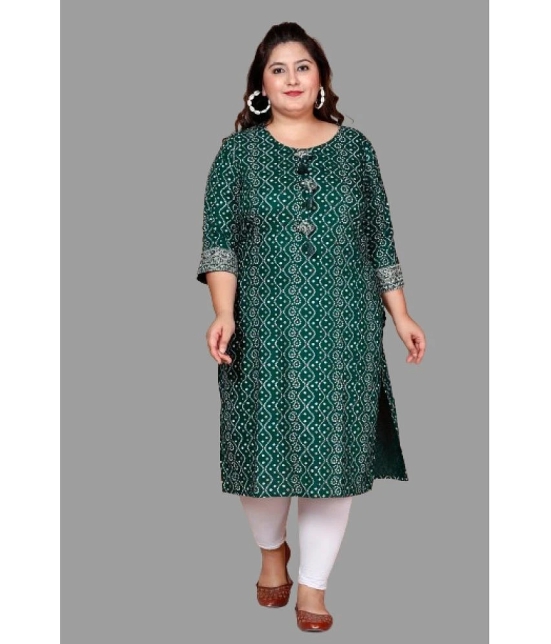 miravan Rayon Printed Straight Womens Kurti - Green ( Pack of 1 ) - None