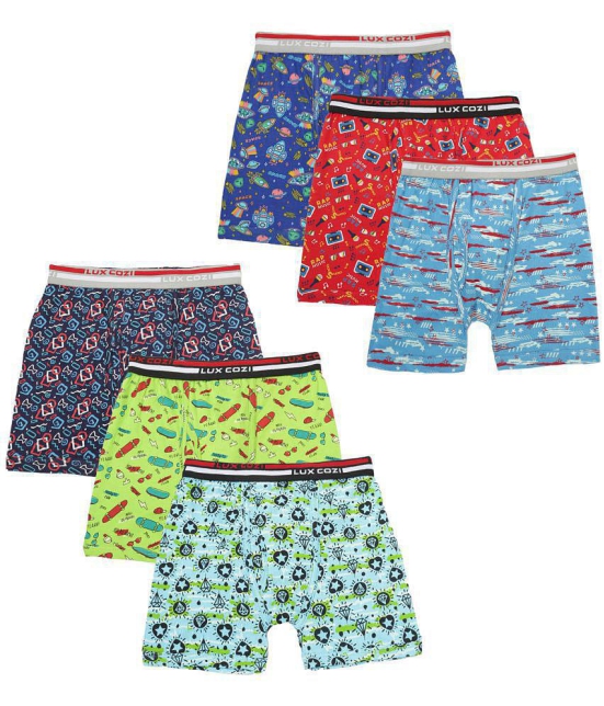 Lux Cozi - Multicolor Cotton Boys Trunks ( Pack of 6 ) - None