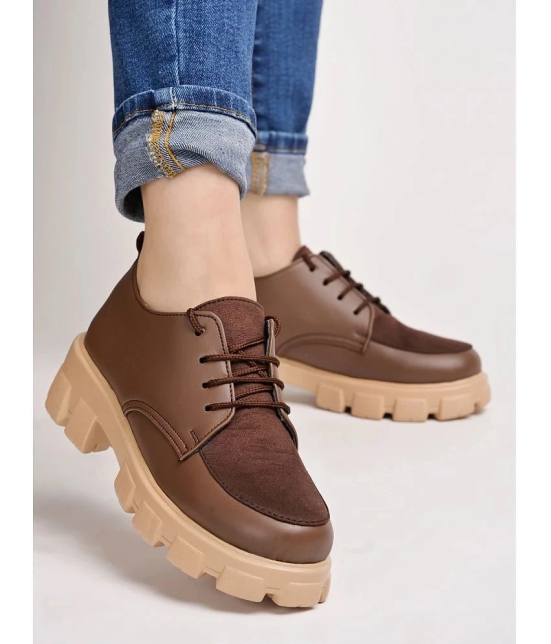 Shoetopia Brown Womens Sneakers - None