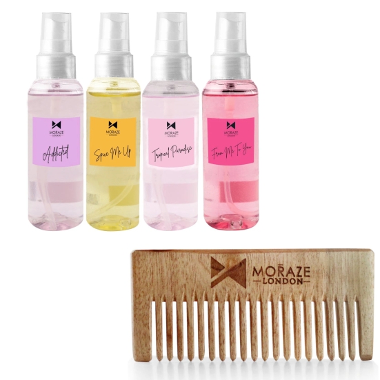 Moraze Combo Pack of Neem Comb & Body Mist (Pack of 4)