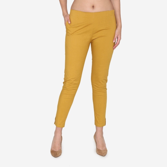 Women's Cotton Formal Trousers - Golden Golden 4XL