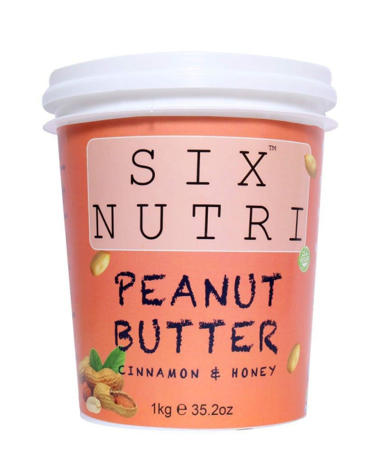 SIXNUTRI All Natural Stone Ground Keto Vegan Diet Peanut Butter with Cinnamon and Honey-1KG