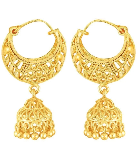 VIVASTRI Golden Jhumki Earrings ( Pack of 1 ) - Golden