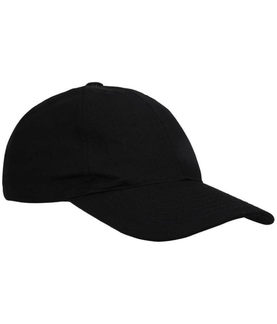 THRIFTKART Black Cotton Blend Mens Cap ( Pack of 1 ) - Black