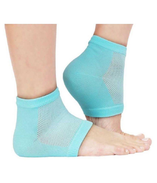 Silicone Gel Pad Socks Heel Support 1 Pair In Blue - None