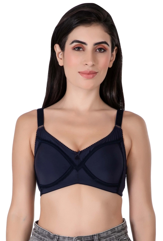 LacyLuxe Full Coverage/Seamless Padded Bra Women T-Shirt Lightly Padded Bra-36B / Navy / Nylon