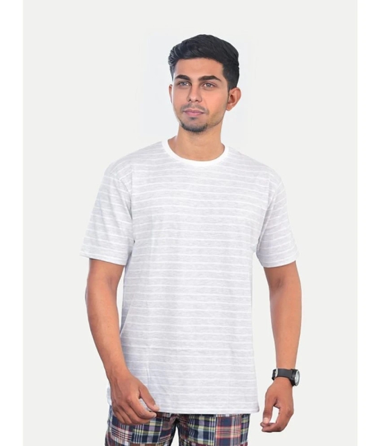 Radprix Cotton Regular Fit Striped Half Sleeves Mens T-Shirt - White ( Pack of 1 ) - None