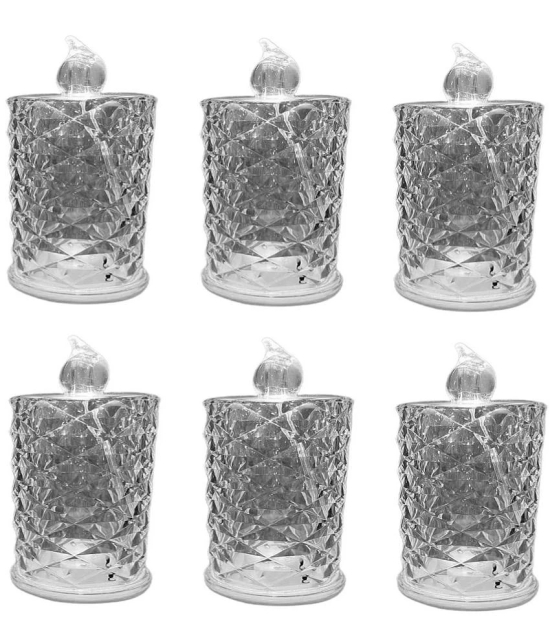 Green Tales - Off-White LED Tea Light Candle 8 cm ( Pack of 6 )