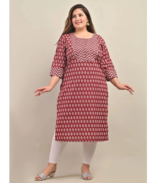 Swasti - Maroon Cotton Womens Straight Kurti ( Pack of 1 ) - None