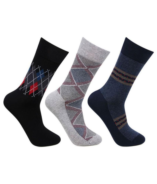 Bonjour Cotton Casual Full Length Socks Pack of 3 - Multi