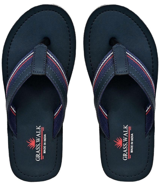 GRASS WALK - Navy Blue Men's Thong Flip Flop - None