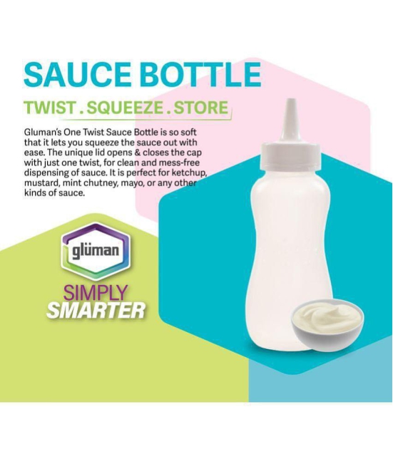 HOMETALES - Sauce Bottle 400ml White Water Bottle 400 mL ( Set of 1 ) - White