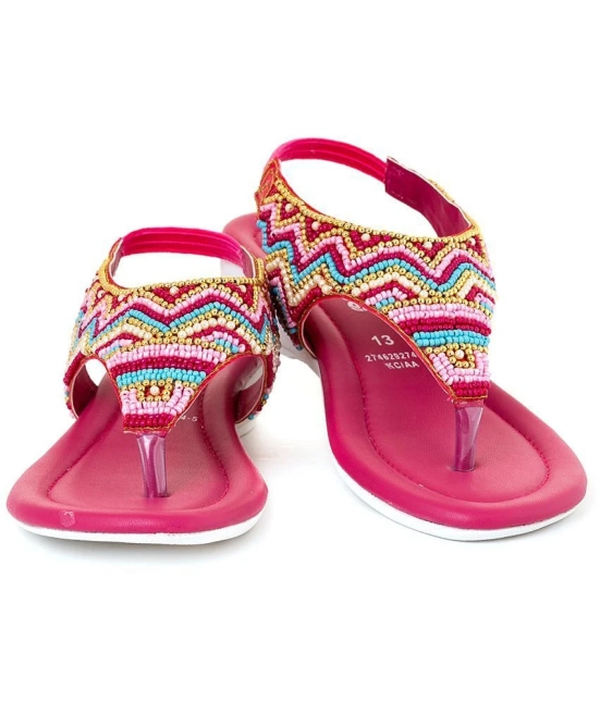 Adrianna Pink Flat Sandal for Girls (4.5-12 yrs) - None