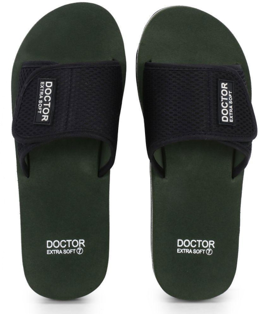 DOCTOR EXTRA SOFT - Olive Mens Slide Flip Flop - 9