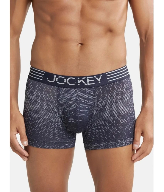 Jockey MM08 Men Microfiber Mesh Elastane Printed Performance Trunk - True Navy - None