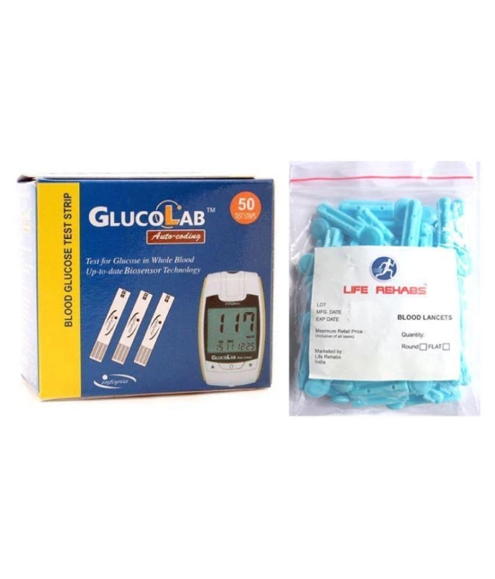 Glucolab 50 strips with life rehabs 50 lancets