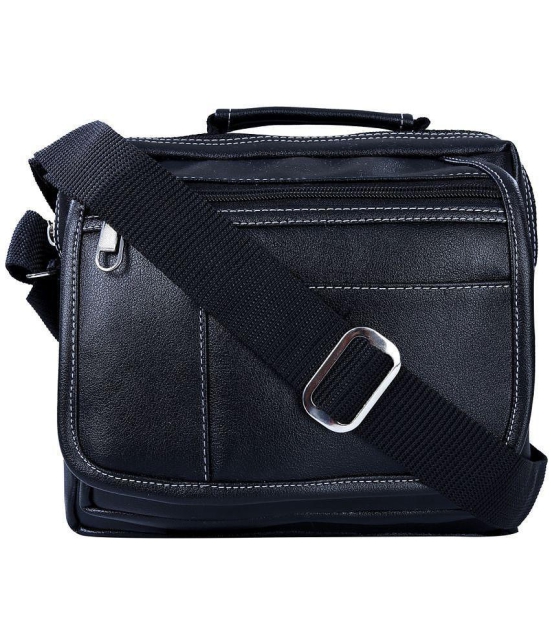 Leather World - Black Solid Messenger Bags - Black