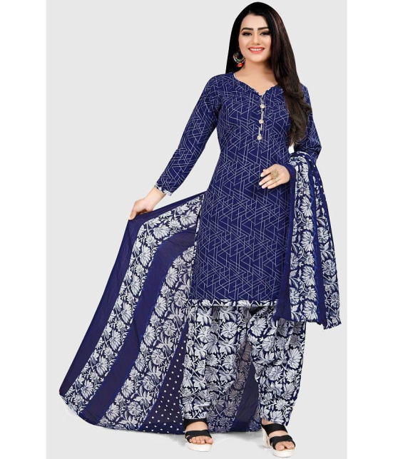 Rajnandini - Unstitched Blue Cotton Dress Material ( Pack of 1 ) - Blue